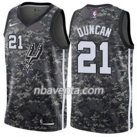 Camiseta Hombre San Antonio Spurs Tim Duncan 21 Nike City Edition Negro Swingman
